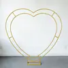 Arco Metálico em Forma de Coração de Camada Dupla Arte em Ferro Dourado Estrutura de Arco Decoração Dia dos Namorados Amazon Cross-Border