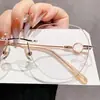 Gafas de lectura con moderno diseño de estrellas para mujer, Gafas de alta gama sin montura con diseño de estrellas y filtro de luz azul, Gafas para presbicia elegantes y de lujo ligero con montura grande