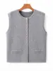 Otoño 2026 Nuevo Chaleco de Punto sin Mangas con Cuello Redondo Chaqueta Cárdigan Estilo Corto Ropa para Mamá Mujer