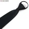 Gravata com zíper preguiçoso de 8 cm de largura, prática e fácil de puxar, para homens, negócios, casamento, noivo, padrinho, gravata de segurança