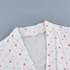 Novedad Transfronteriza Otoño e Invierno Estilo Europeo y Americano 2026 Estampado de Corazones Pijama de Algodón Puro Manga Larga Top Tubo Pantalones Cortos Conjunto de Tres Piezas para Casa