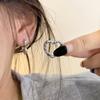 Pendientes de Microincrustación de Cobre con Cierres de Plata 925, Pendientes de Aro Lisos Irregulares en Forma de Corazón, Brazaletes de Oreja Minimalistas Modernos Versátiles en Forma de Corazón