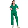 Traje Esfoliante Color Sólida do Tiktok, Uniforme de Enfermeiro Soltinho, Roupa Médica de Hospital de Animais, Roupa de Trabalho para Doutor