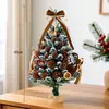 Árvore de Natal Casa Cena de Natal Layout de Desktop Ins Artificial com Luzes DIY Mini Decorações Pacote Pequeno