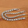 Pulseira Masculina de Prata Cobre Banhado a Prata Vintage Fashionável Pulseira Trançada Torcida Masculina para Presente de Aniversário de Namorado Joias
