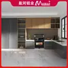 Cozinha Aberta Armários Integrados Personalizados Moderno Simples Casa Integrada Bancada de Pedra Artificial Gabinete do Fogão Fabricante