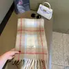 Bufanda de Cuadros con Borlas Estilo Coreano para Mujer Otoño e Invierno Nueva Cálida y Versátil Bufanda Chal de Lana Engrosada de Moda