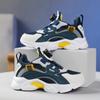 Sapatos Infantis Verão Novo Malha Única Recortada Tamanho Médio Sapatos Esportivos Infantis Sola Macia Botão Giratório Tênis de Corrida