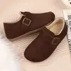 Zapatos Birkenstock para Mujer Felpa Plus Cálidos Casuales 2026 Nuevos Otoño Invierno Zapatos de Piel Retro Slip-on Zapatos Birkenstock Zapatos de Algodón