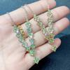 Joias Coloridas de Pedra Preciosa Banhadas a Prata 925 com Ouro 18K Incrustadas com Peridoto Natural Corrente, Atacado Transfronteiriço, Dropshipping Disponível