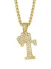 Amazon Transfronterizo Nuevo Collar con Colgante de 26 Letras Estilo Hip-Hop Moda Personalidad Cadena para Clavícula de Hombre Accesorio para Fiesta