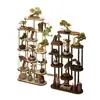 Novo Rack de Flores Rack de Armazenamento Multicamadas Estilo Chinês Suporte Interno de Chão Rack de Exibição para Sala de Estar Rack de Flores Suspenso para Orquídeas