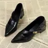 Zapatos de Mujer Marrón Retro Estilo Primavera/Otoño 2026 Zapatos de Mujer Nuevos Zapatos Franceses Sencillos Punta Fina Mary Janes Tacón Grueso Tacones Altos Zapatos Pequeños de Cuero