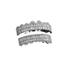 Hot-Selling do TikTok Grillz Quadrado Trapezoidal Totalmente Cravejado com Diamantes, Unissex, Estilo Europeu e Americano, Exclusivamente para Atacado Transfronteiriço