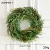 Nuevo corona de Navidad artificial estilo americano de aguja de pino con piñas, decoración colgante para puerta para arreglos festivos y decoración del hogar