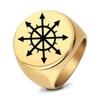 Anel Spinner Redondo Liso de Aço Inoxidável 22mm com Seta Gravada a Laser Transfronteiriço Venda Quente no Atacado para Homens