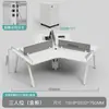 Mesa de escritório criativa para funcionários, estação de trabalho de formato irregular economizadora de espaço, conjunto completo de mesa e cadeira para computador para equipe de escritório, conjunto completo
