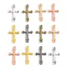 Venda Quente Transfronteiriça Liga de Metal Multicor Pingente de Cruz Acessórios para Joias DIY Pulseira Chaveiro Pingente de Brinco T112