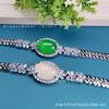 Pulsera de Calcedonia Blanca Incrustada de Lujo Anillo Grande Huevo de Paloma para Mujer Moda Accesorios de Moda Joyería Regalo
