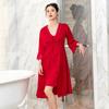 Pijama de Seda de Hielo Estilo Francés, Camisón Femenino de Largo Medio, Bata Nupcial, Conjunto de Dos Piezas con Tirantes, Ropa de Casa Transpirable