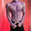 Lencería sexy Lubai para hombre, body de malla hueca negra tipo red para diversión, uniforme jacquard seductor estilo abstinencia