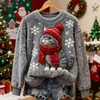 Nueva sudadera de franela para mujer con estampado digital 3D navideño, sitio web independiente transfronterizo Amazon, otoño/invierno 2026