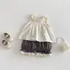 Dianxi Conjunto de Verano Nuevo Estilo Dulce sin Mangas para Bebés y Niños Pequeños Conjunto de Dos Piezas con Top de Muñeca Fino y Pantalones Cortos