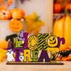 Zicheng Decorações de Madeira de Halloween Transfronteiriças Novas Ornamentos Criativos do Festival Fantasma Ornamentos de Letras de Madeira Fantasma Abóbora