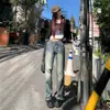 Jeans Rectos de Estilo Americano para Mujer, Nuevos de Moda, Tiro Bajo, Corte Ajustado, Versátiles, Textura Fresca, Pantalones Fluidos de Largo Hasta el Suelo