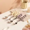 Seleção Premium de Garfos e Colheres de Aço Inoxidável com Espinheiro Chinês Cristalizado, Colheres de Alta Estética Indutoras de Dopamina, Louças Domésticas, Garfos de Bola Redonda Atacado