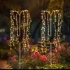 Luces LED de petardo de alambre de cobre, luces decorativas para patio, jardín y césped, luces impermeables para exteriores, nuevas luces solares de montaje en suelo