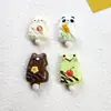 Accesorios de resina de rana de imitación comiendo y jugando, paleta de frutas, pegamento de crema, decoración para funda de teléfono móvil DIY, cuerda para pasador de pelo, flor para zapato