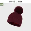 Chapéu de Lã Tricotado com Pompons em Forma de Diamante, Estilo Novo, Transfronteiriço Europeu e Americano, Feito Sob Medida na Fábrica, Chapéu de Lã Espessado em Forma de Diamante com Proteção para as Orelhas para Mulheres