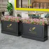 Caixa de Flores Externa Grade Combinação Ferro Forjado Divisória Jantar Bar Pátio Cafeteria Aço Inoxidável Divisória Externa