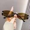 2026 Nuevas Gafas de Sol Retro Modernas de Gama Alta con Montura Estrecha Marrón Pequeña para Mujeres con Rostros Cuadrados o Redondos, Gafas de Sol Cat-Eye Adelgazantes