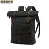 Mochila de Lona Impermeable Estilo Retro Europeo y Americano Mochila de Cuero Crazy Horse Encera en Amazon Bolsa para Portátil de Viaje Venta al por Mayor