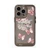 Borboleta Rosa Adequada para Capa de Celular iPhone 16 13Mini Nicho Apple 14 Cobertura Total 15 Capa Protetora 17 Estética