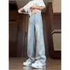Jeans Niños Verano Delgados Lavados Viejos Tendencia Marca Alta Calle Gordito Guapo talla extra Sueltos Casual Rectos Largos