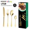 Vajilla de acero inoxidable 1010 transfronteriza de Amazon, caja de regalo, juego de 24 piezas de cuchillo, tenedor y cuchara para carne estilo occidental Jieyang