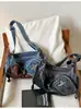 2026 Nuevo Bolso de Hombro Único de Mezclilla Estilo Coreano Bolso Cruzado para Mujer de un Solo Hombro para el Trabajo Bolso Retro Forma de Empanada