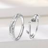 Anillo de pareja de Principito y Rosa en plata de ley S925, moderno, ligero, de lujo, abierto, con diseño de nicho, combina con todo.