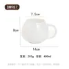 Caneca Cerâmica Simples 400ml Branca Barriga Grande Caneca Café Casal Chá Leite Escritório Presente Caneca Cerâmica
