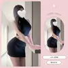 Lencería Sexy, Suéter Morado Sexy y Atractivo, Cuello Alto Pequeño, Conjunto de Falda Corta Sexy que se Ajusta a la Cadera, Lencería Coqueta y Divertida