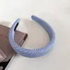 Anillo para el Cabello de Rayas Azules Simple Estilo Coreano Aro para el Cabello Estilo Universitario para Mujer Todo Fósforo Cuerda para la Cabeza de Cola de Caballo de Niña Banda de Goma con Cabeza de Bola