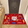 Tapete vermelho de porta ano do Dragão 2024 tapete de chão de anel de seda tapete de porta de entrada raspa sujeira arranha lama resistente a manchas antiderrapante tapete para os pés pode ser cortado