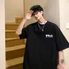 Nueva Camiseta de Manga Corta para Hombre, Marca de Verano de Moda, Estilo High Street, Peso Pesado, Corte Holgado, Top Casual Juvenil de Media Manga