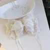 Presilha de Cabelo com Laço de Renda para Mulheres Penteado para a Parte de Trás da Cabeça Presilha de Garra Acessório de Cabelo de Alta Qualidade Ornamento de Cabelo Branco Elegante Versátil