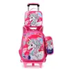 Mochila Escolar Transfronteiriça Comércio Exterior Alunos do Ensino Fundamental Mochila com Rodinhas 6-9-12 Anos Meninos e Meninas Mochila Lancheira Conjunto de Três Peças