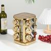 Estante de Especias Redondo y Cuadrado Transfronterizo de 12 Compartimentos, Estante de Almacenamiento para Botellas de Condimentos, Estante de Especias Giratorio de 360 Grados para Cocina