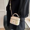 Bolso Casual Simple Pequeño Crowdsourcing 2025 Primavera Nueva Moda Texturizado Estilo Occidental Bolso de Hombro Cruzado para Mujer Bolso Cuadrado Pequeño